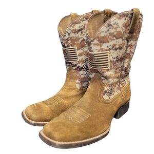 Ariat Western Boots Youth Boys 6 Patriot Camo Flag